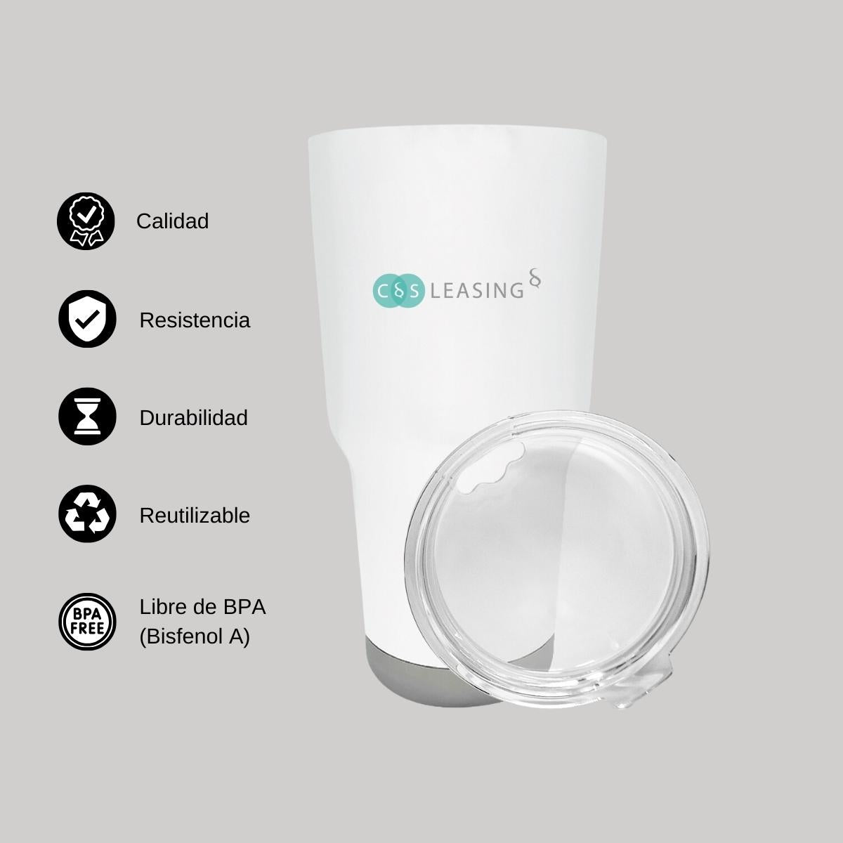 Termo Vaso Térmico 30 Oz Blanco Personalizable Logo