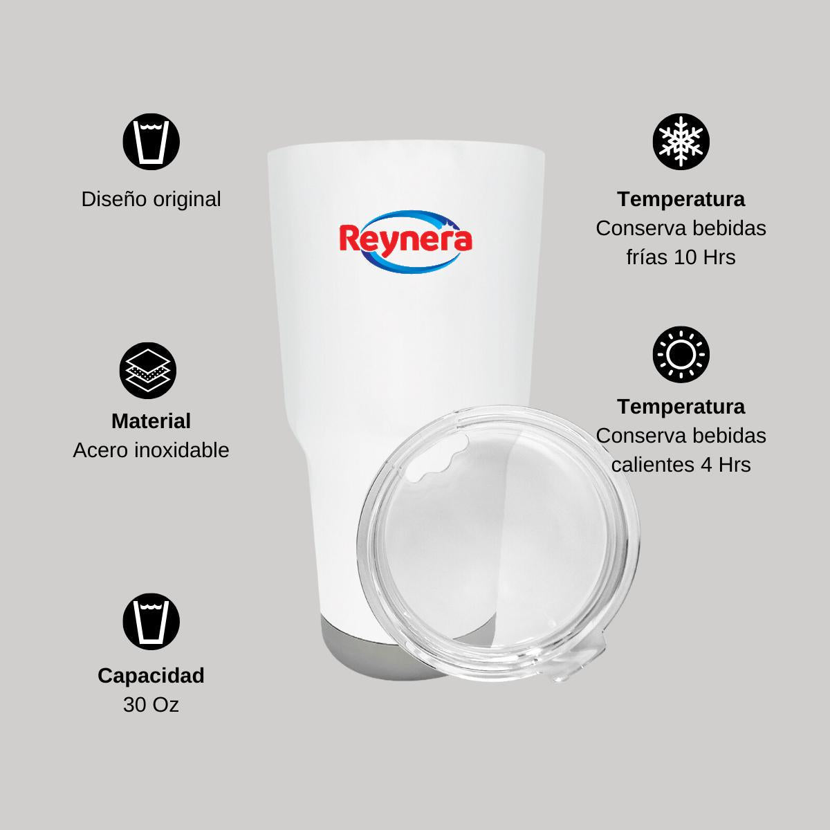 Termo Vaso Térmico 30 Oz Blanco Personalizable Logo