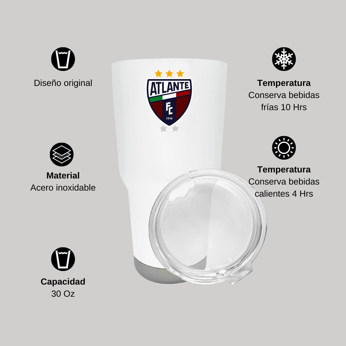Termo Vaso Térmico 30 Oz Blanco Personalizable Logo