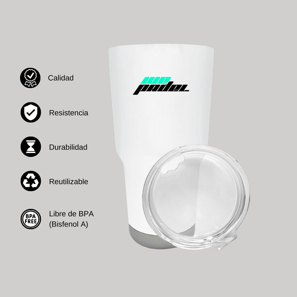 Termo Vaso Térmico 30 Oz Blanco Personalizable Logo