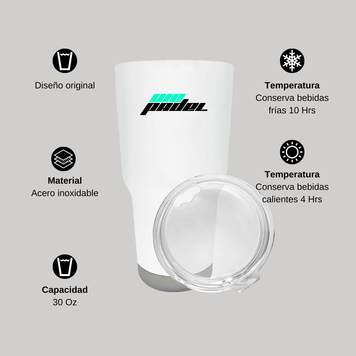 Termo Vaso Térmico 30 Oz Blanco Personalizable Logo