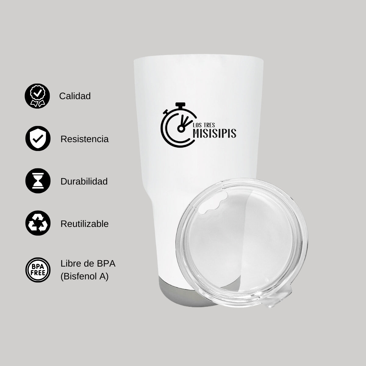 Termo Vaso Térmico 30 Oz Blanco Personalizable Logo