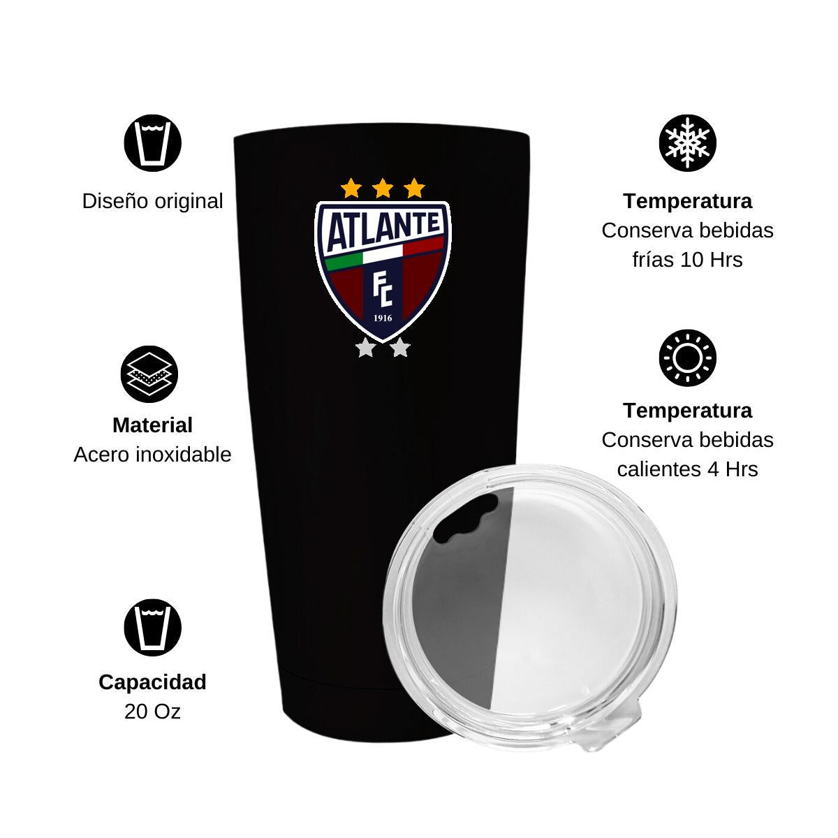 Termo Vaso Térmico 20 Oz Negro Personalizable Logo