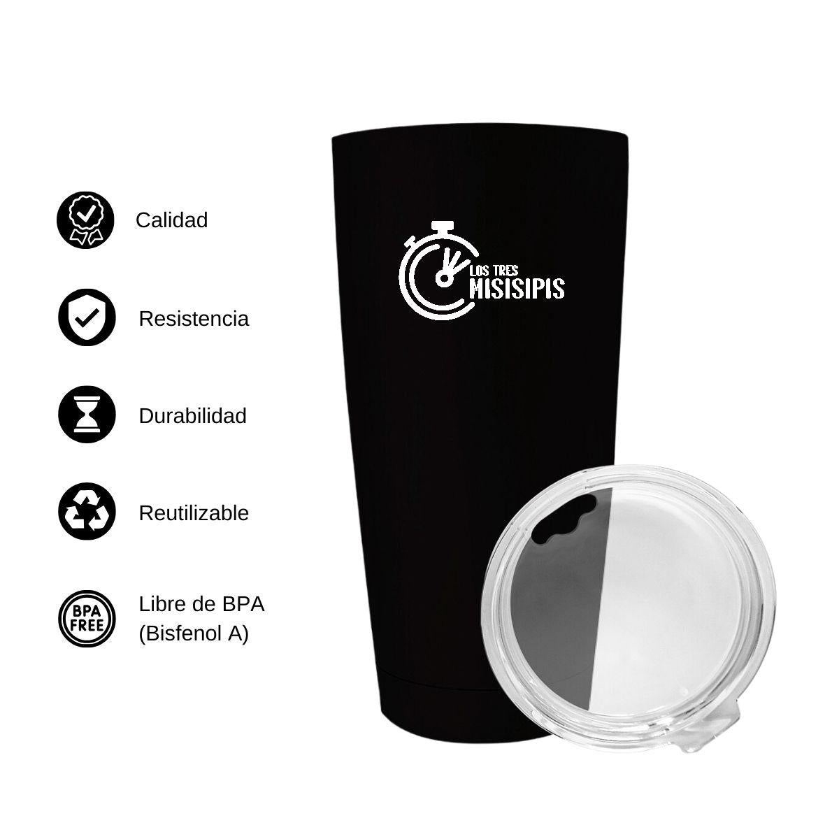 Termo Vaso Térmico 20 Oz Negro Personalizable Logo