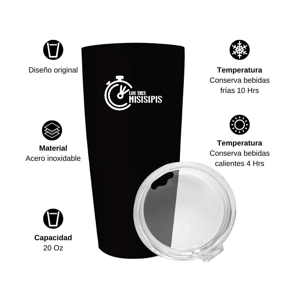 Termo Vaso Térmico 20 Oz Negro Personalizable Logo