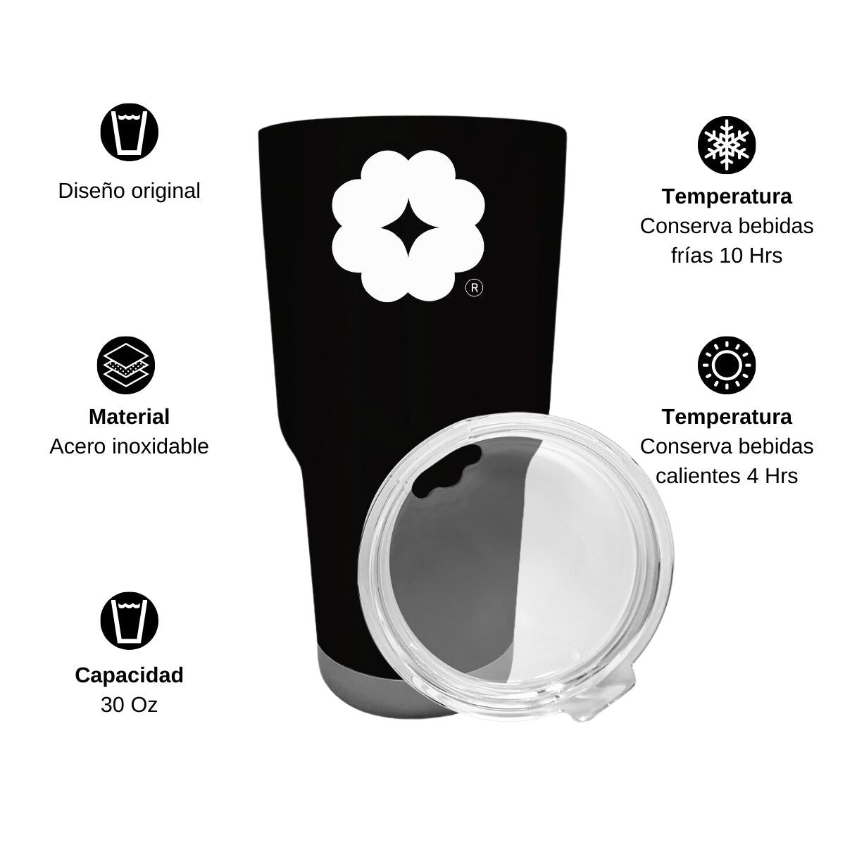 Termo Vaso Térmico 30 Oz Negro Personalizable Logo