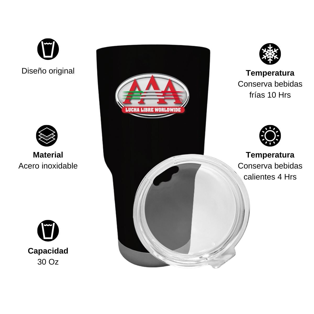 Termo Vaso Térmico 30 Oz Negro Personalizable Logo