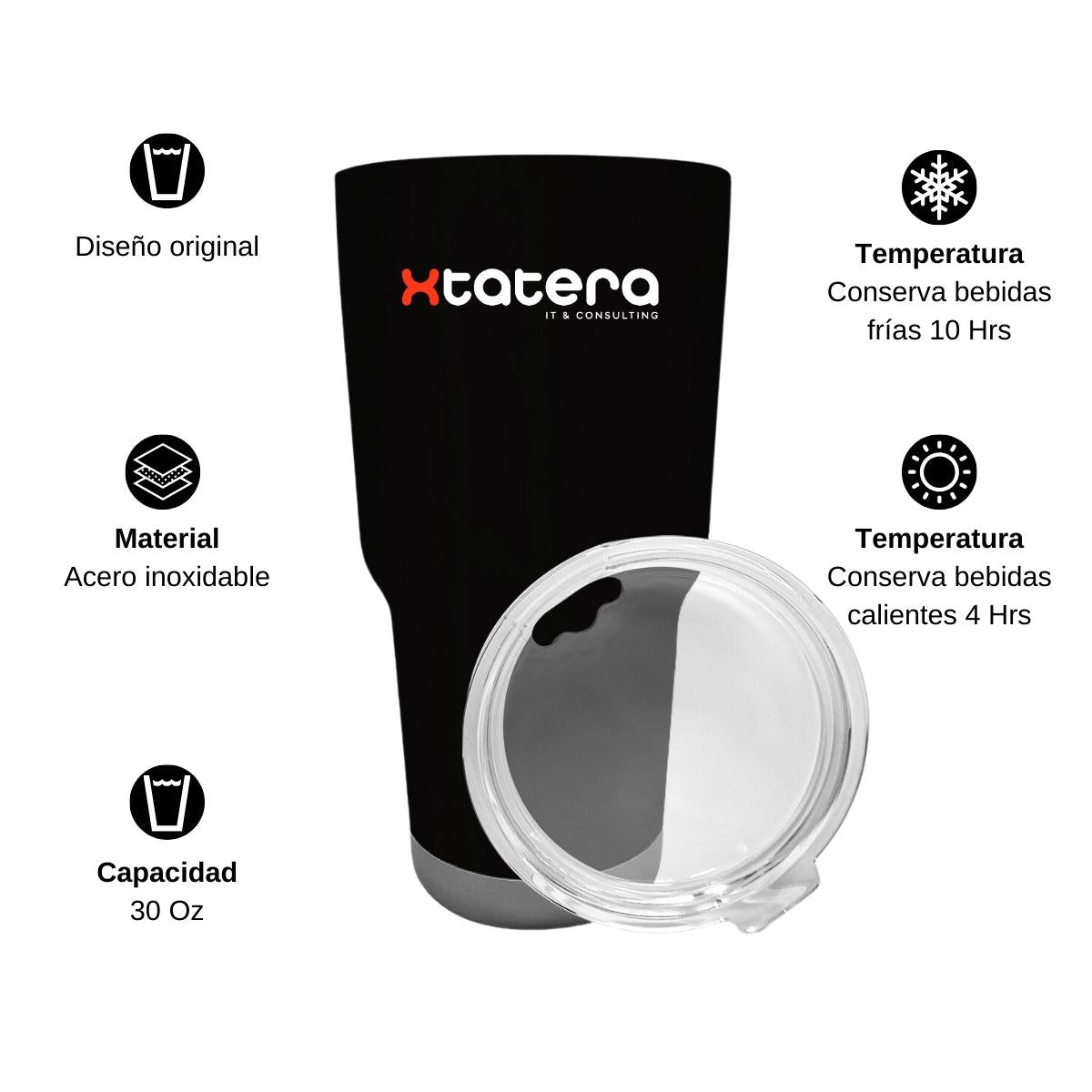 Termo Vaso Térmico 30 Oz Negro Personalizable Logo