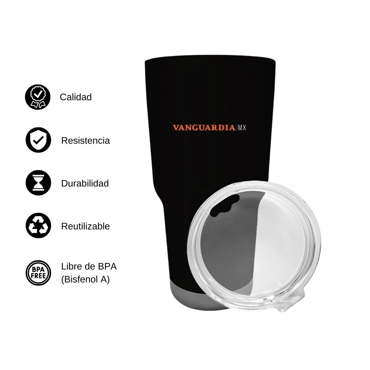 Termo Vaso Térmico 30 Oz Negro Personalizable Logo