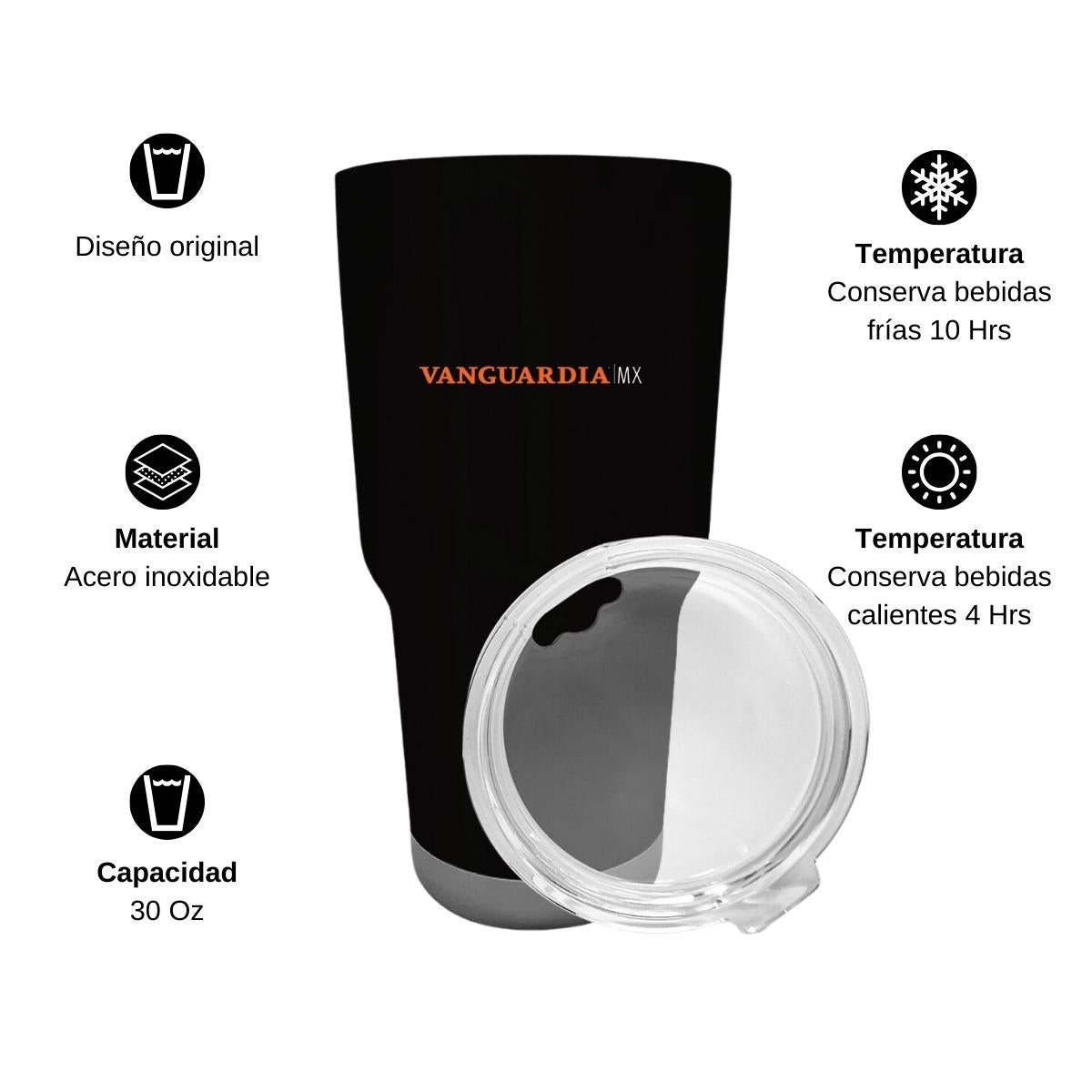 Termo Vaso Térmico 30 Oz Negro Personalizable Logo