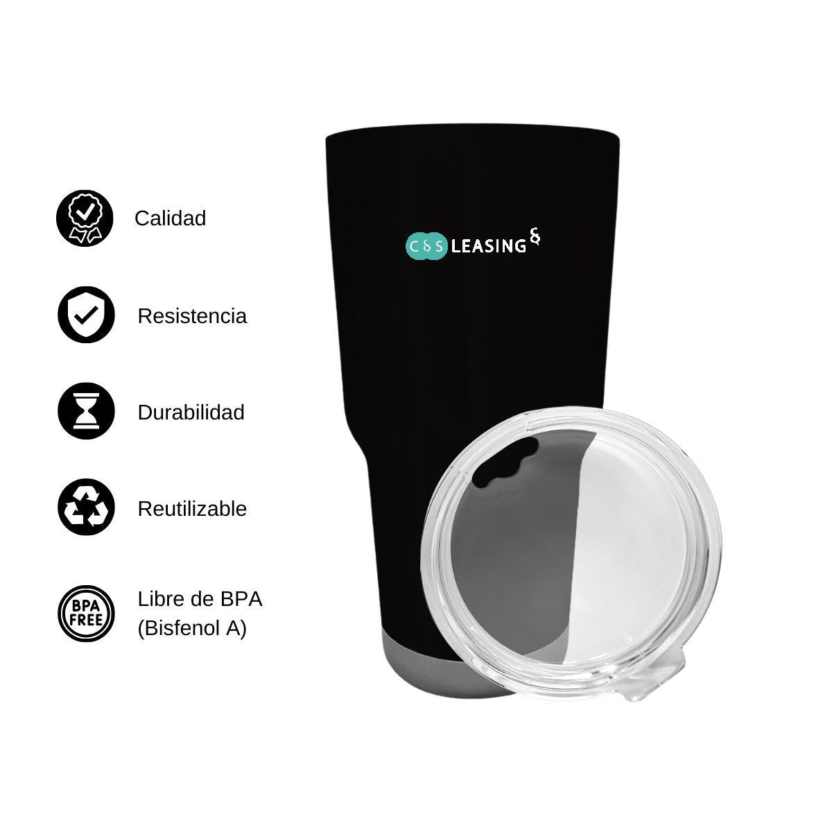 Termo Vaso Térmico 30 Oz Negro Personalizable Logo