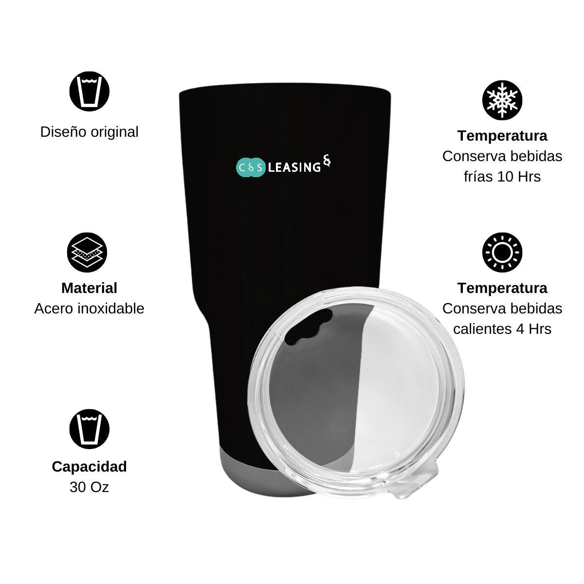 Termo Vaso Térmico 30 Oz Negro Personalizable Logo