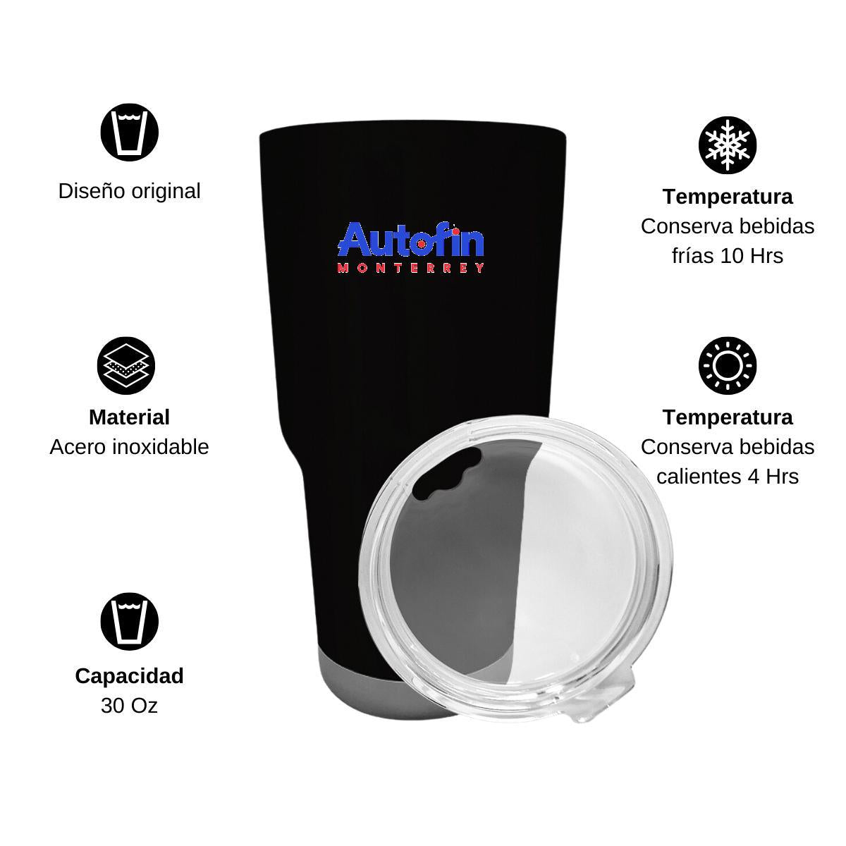 Termo Vaso Térmico 30 Oz Negro Personalizable Logo