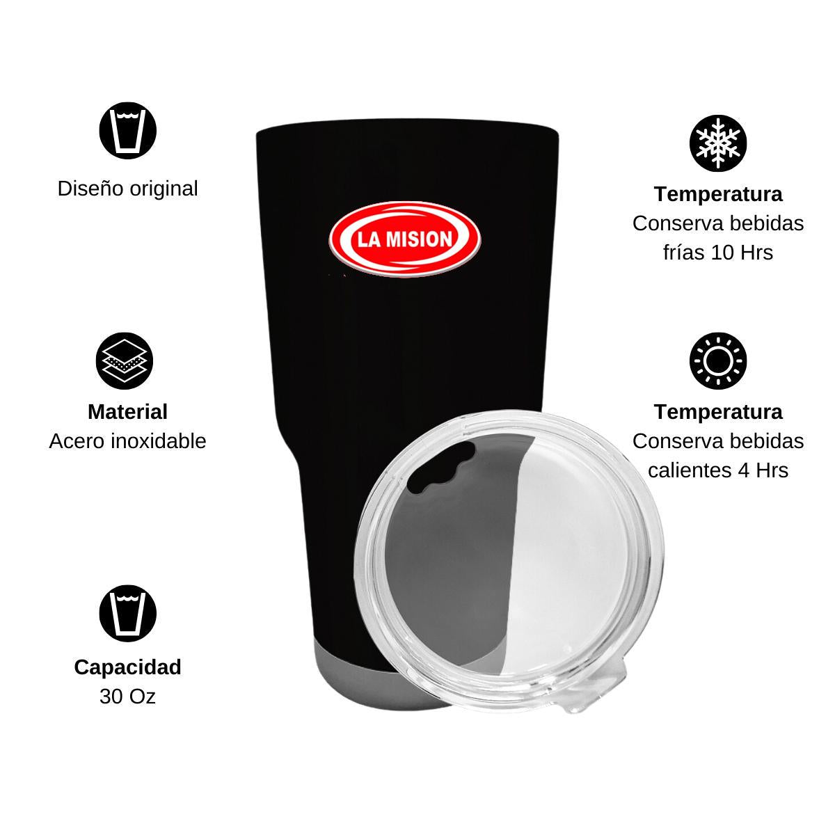 Termo Vaso Térmico 30 Oz Negro Personalizable Logo