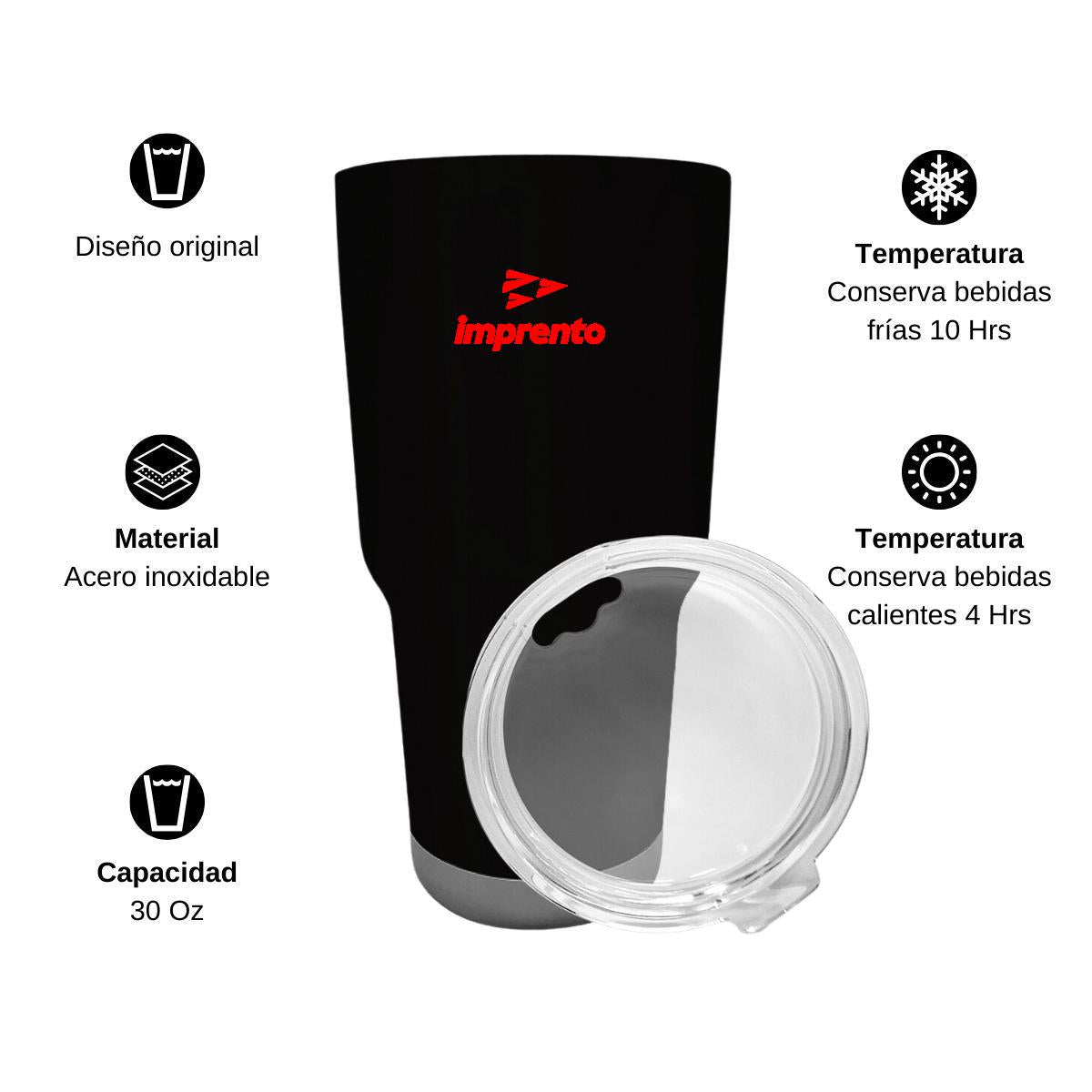 Termo Vaso Térmico 30 Oz Negro Personalizable Logo