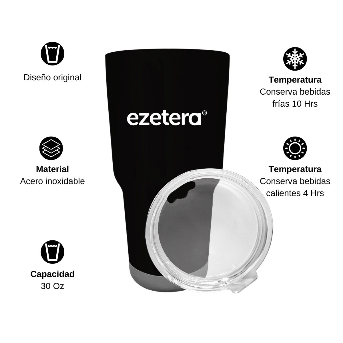 Termo Vaso Térmico 30 Oz Negro Personalizable Logo