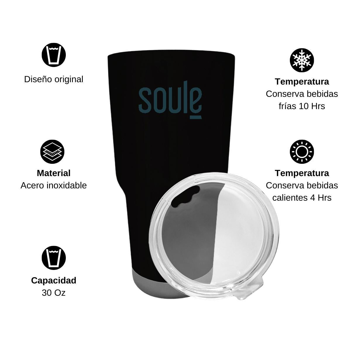 Termo Vaso Térmico 30 Oz Negro Personalizable Logo