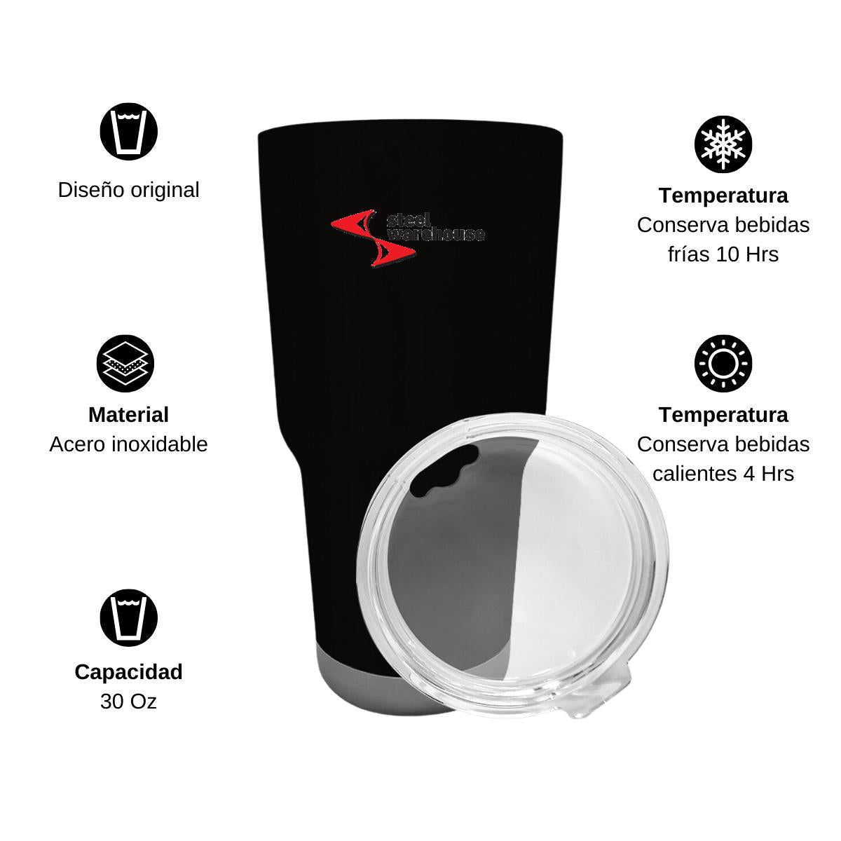 Termo Vaso Térmico 30 Oz Negro Personalizable Logo
