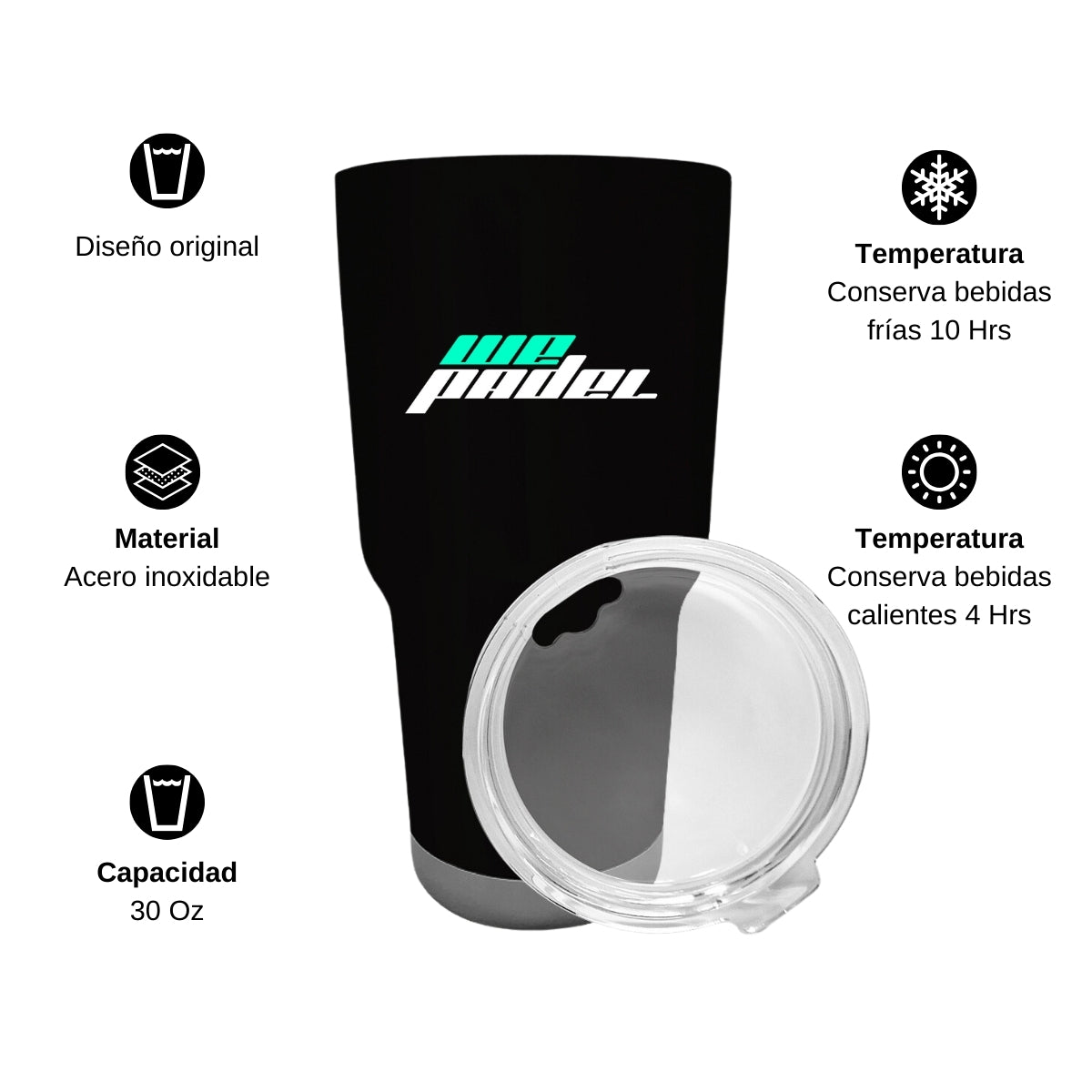Termo Vaso Térmico 30 Oz Negro Personalizable Logo