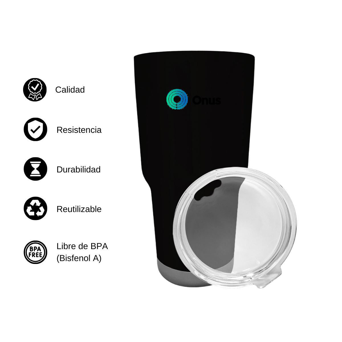 Termo Vaso Térmico 30 Oz Negro Personalizable Logo