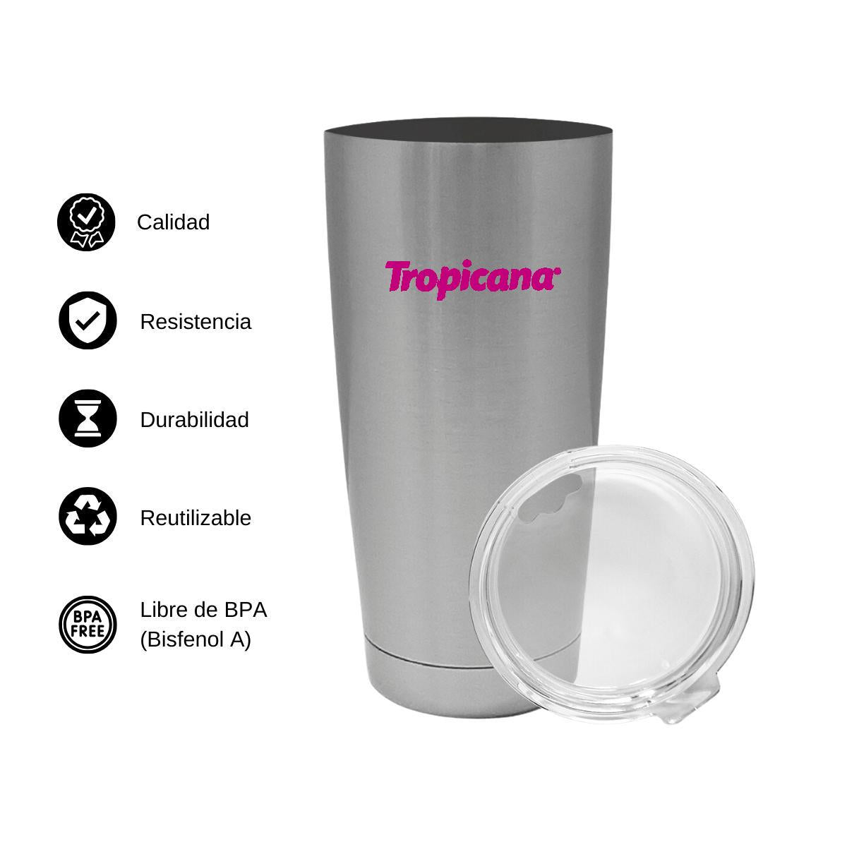 Termo Vaso Térmico 20 Oz Plata Personalizable Logo