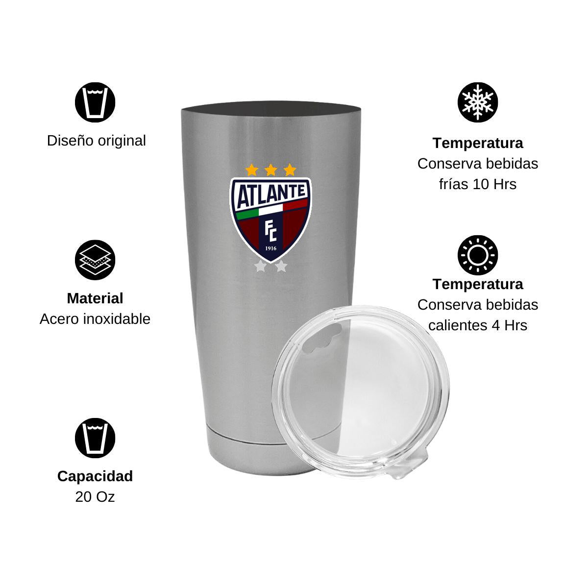 Termo Vaso Térmico 20 Oz Plata Personalizable Logo