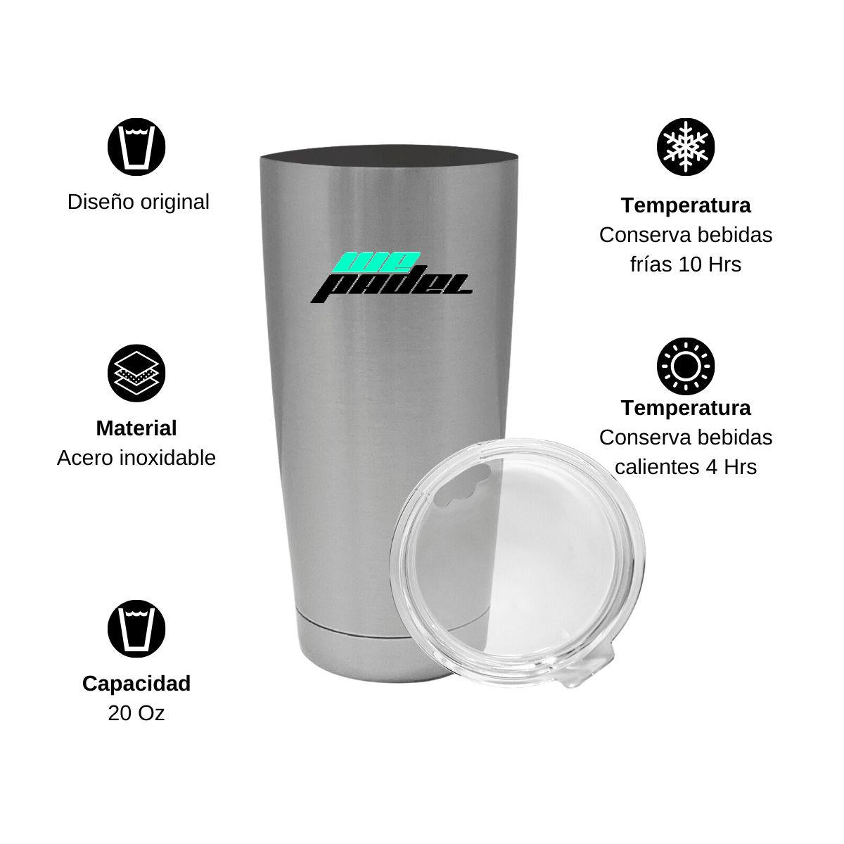Termo Vaso Térmico 20 Oz Plata Personalizable Logo