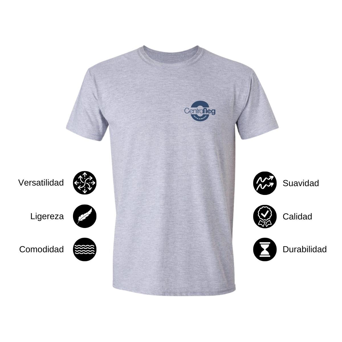 Playera Manga Corta Hombre Gris Personalizable Escudo