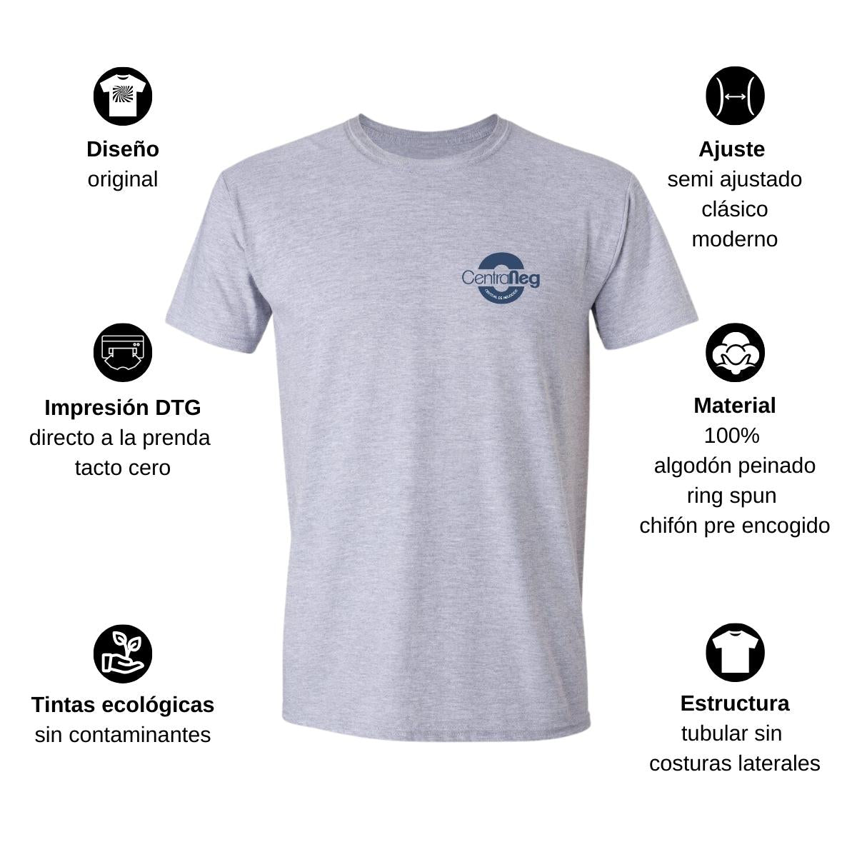 Playera Manga Corta Hombre Gris Personalizable Escudo