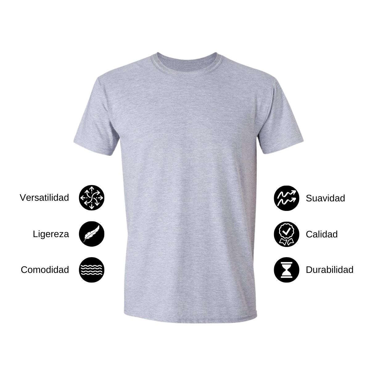 Playera Manga Corta Hombre Gris Personalizable Logo