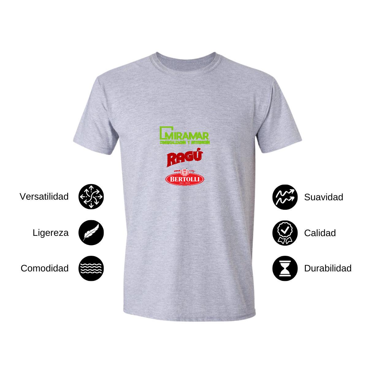 Playera Manga Corta Hombre Gris Personalizable Logo