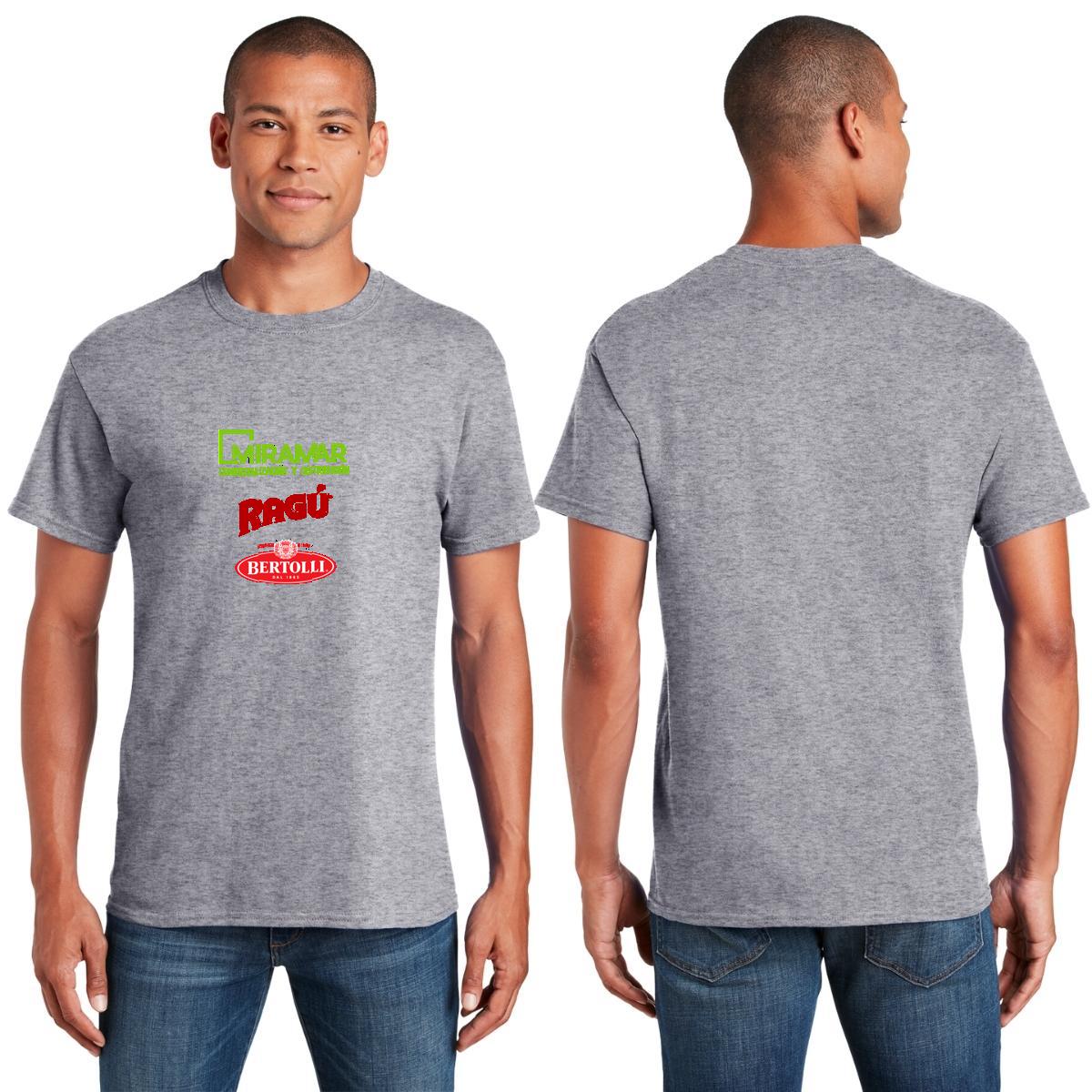 Playera Manga Corta Hombre Gris Personalizable Logo
