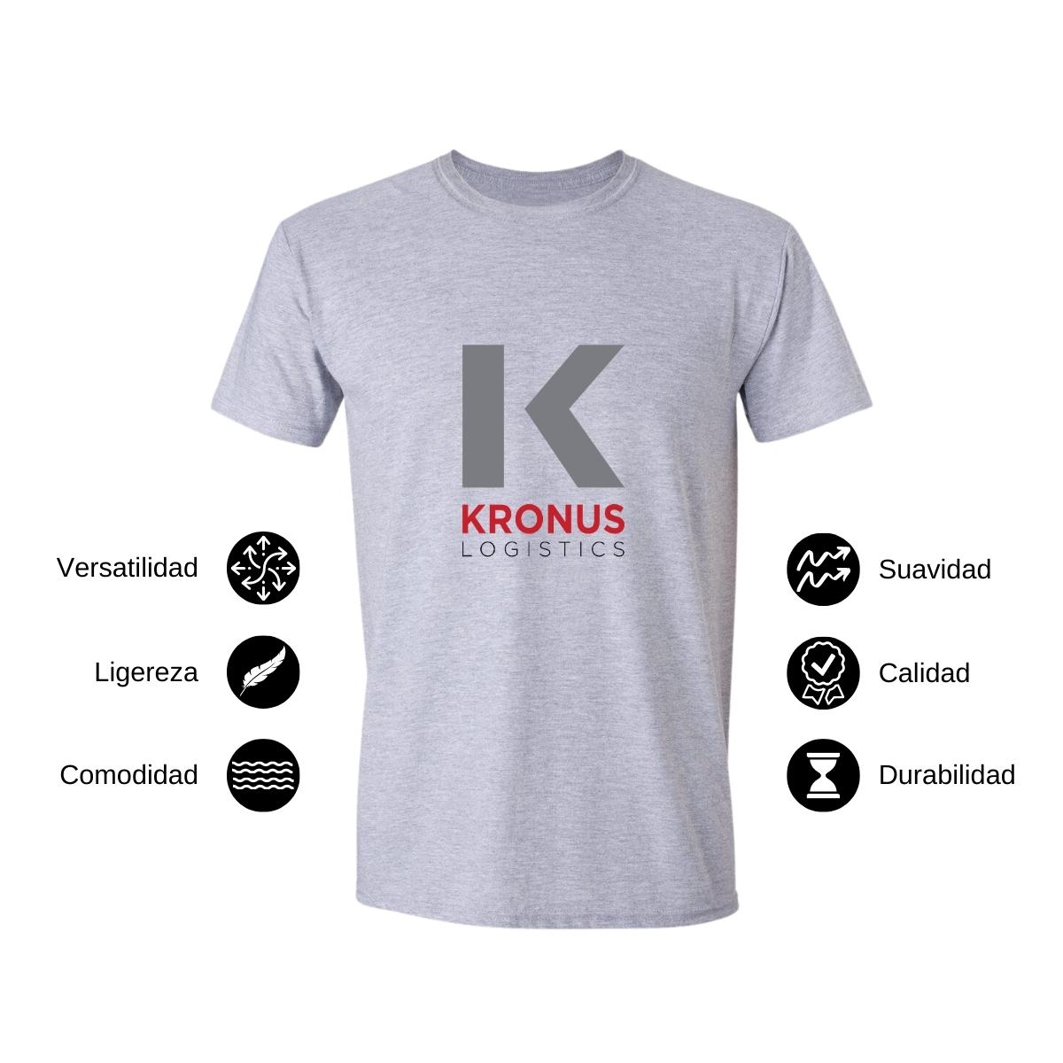 Playera Manga Corta Hombre Gris Personalizable Logo
