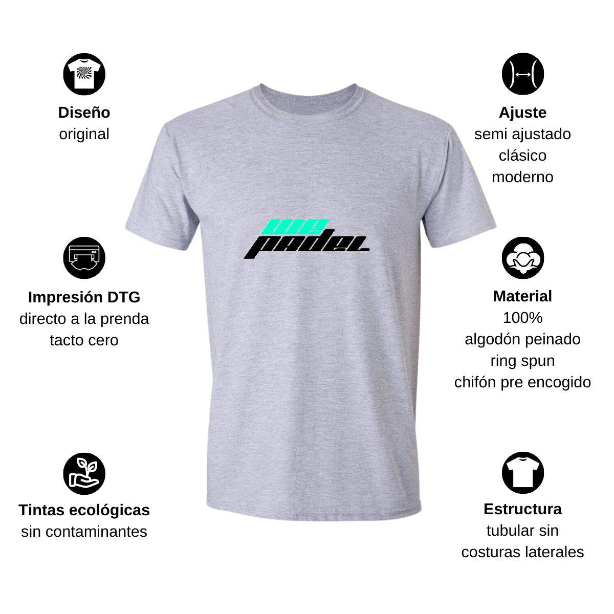 Playera Manga Corta Hombre Gris Personalizable Logo