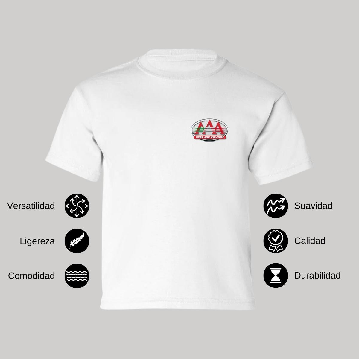 Playera Manga Corta Infantil Blanco Personalizable Escudo