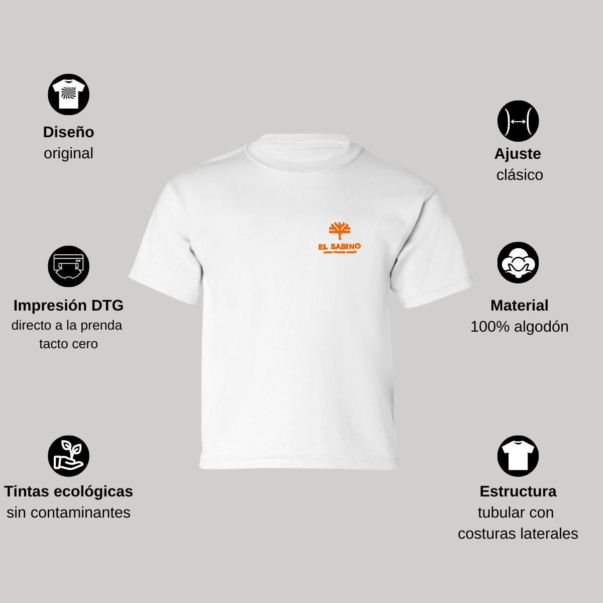 Playera Manga Corta Infantil Blanco Personalizable Escudo