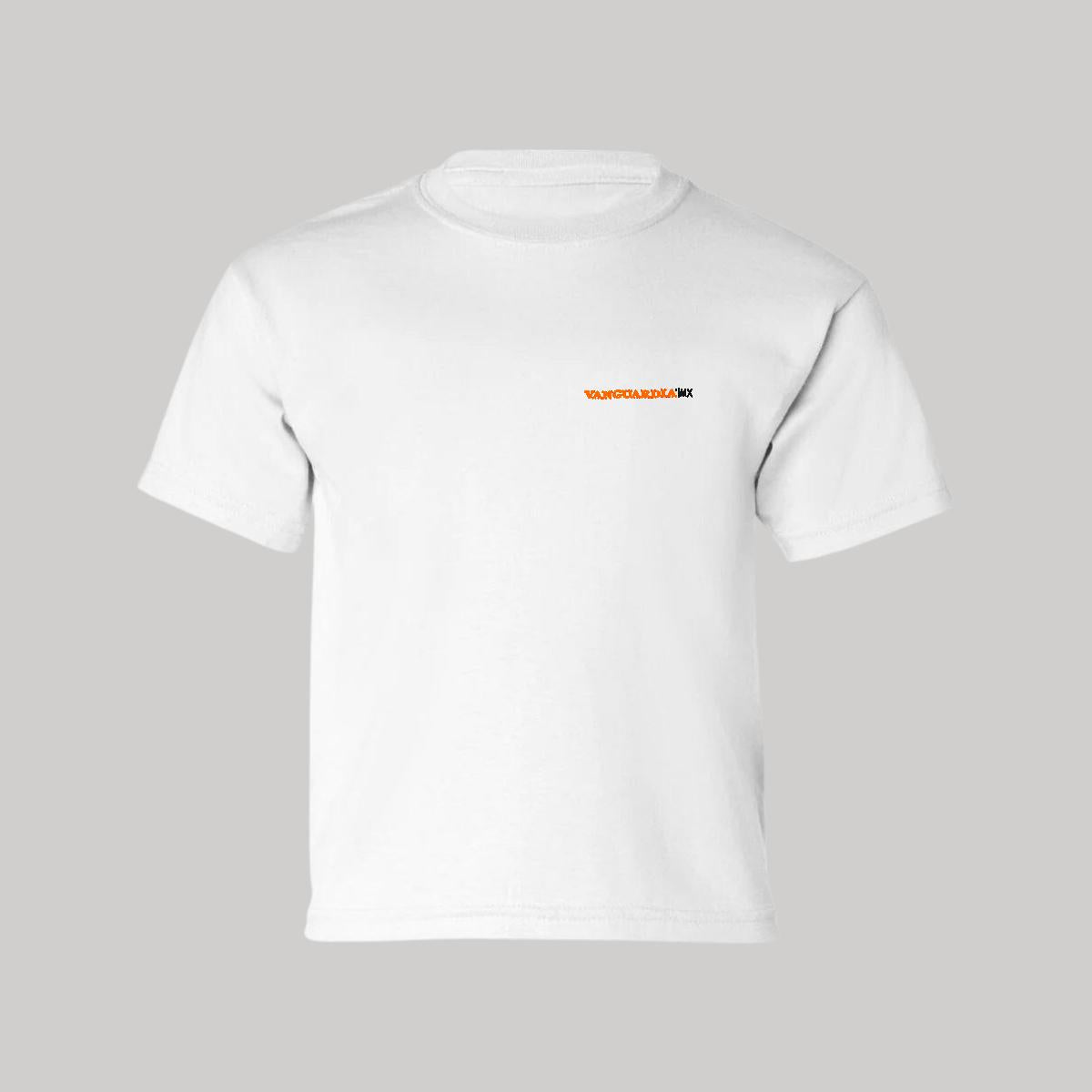 Playera Manga Corta Infantil Blanco Personalizable Escudo