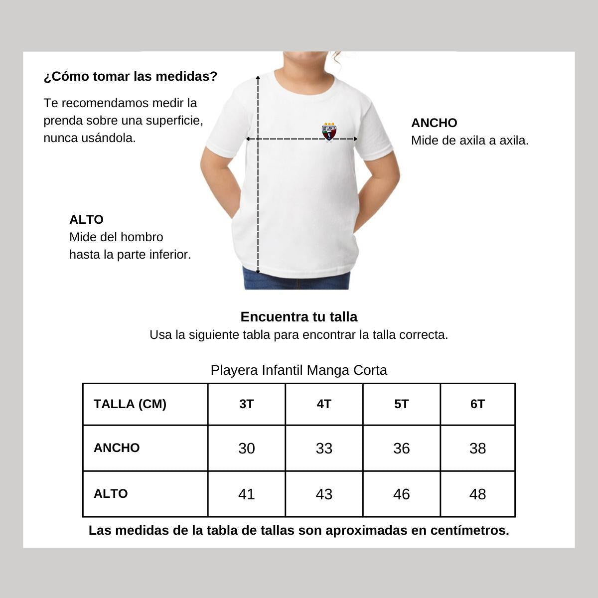 Playera Manga Corta Infantil Blanco Personalizable Escudo
