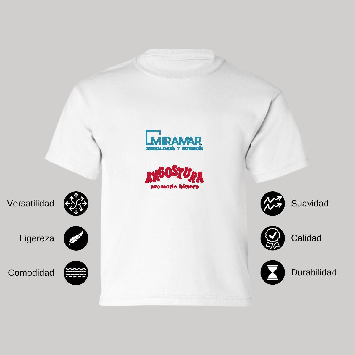 Playera Manga Corta Infantil Blanco Personalizable Logo