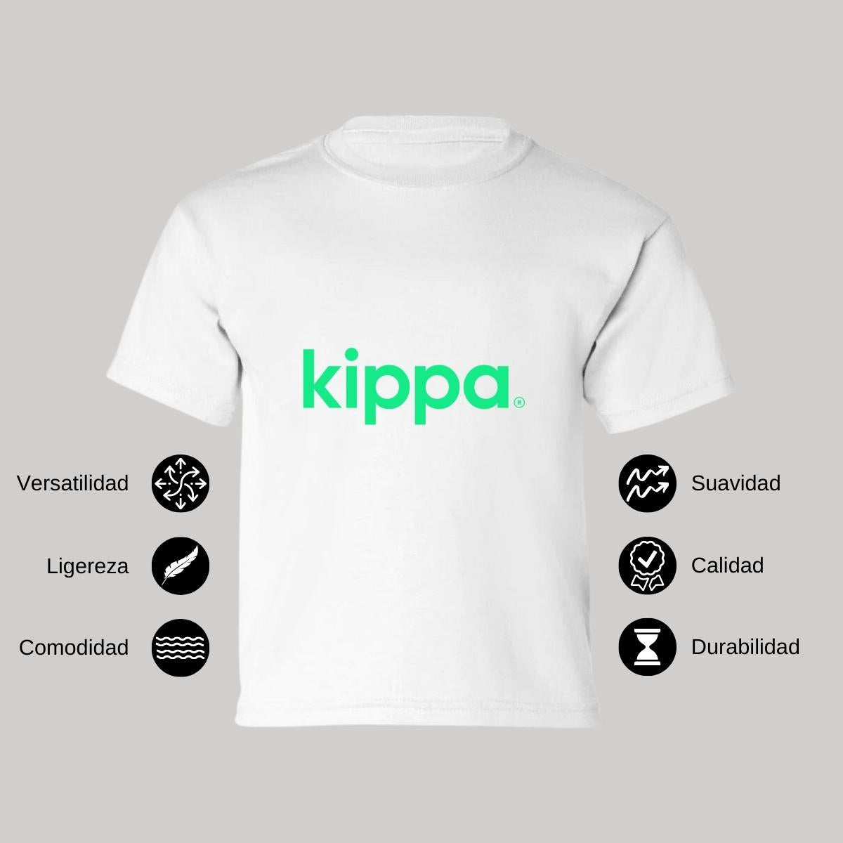Playera Manga Corta Infantil Blanco Personalizable Logo