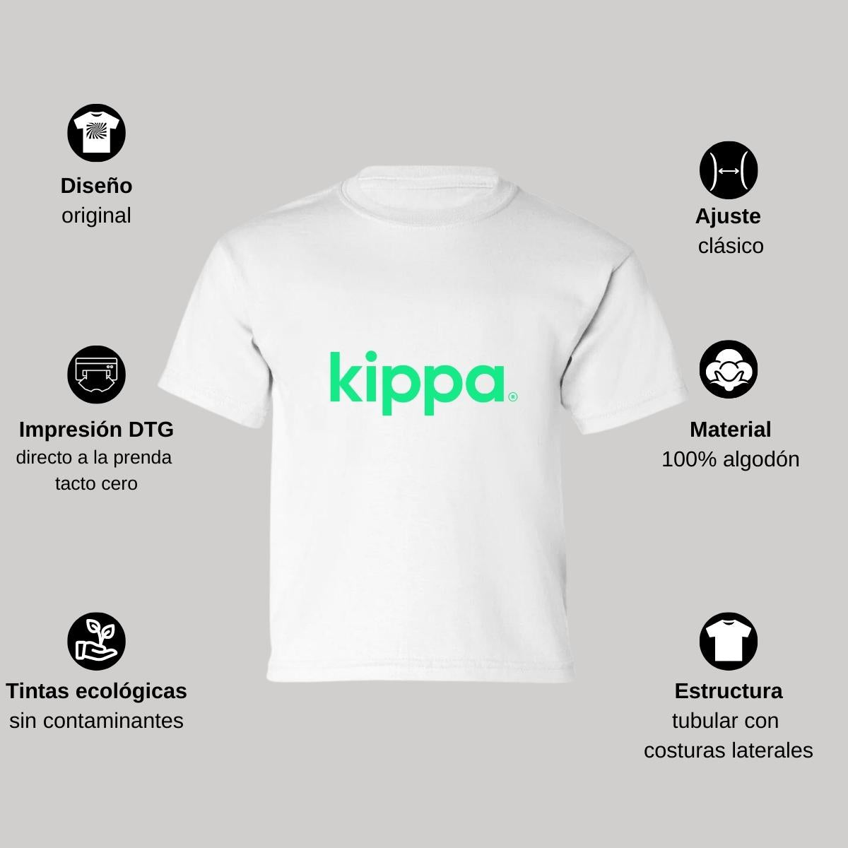 Playera Manga Corta Infantil Blanco Personalizable Logo
