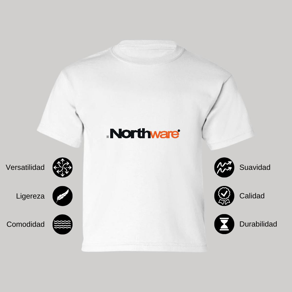 Playera Manga Corta Infantil Blanco Personalizable Logo