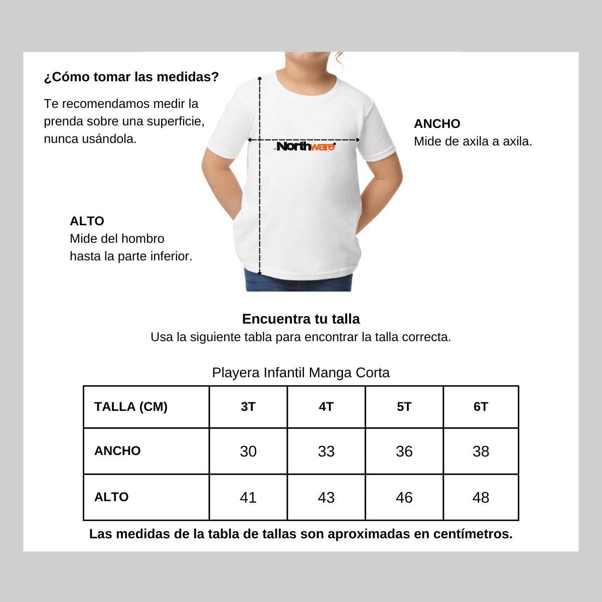 Playera Manga Corta Infantil Blanco Personalizable Logo