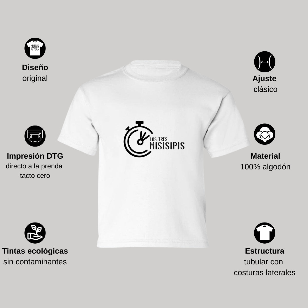 Playera Manga Corta Infantil Blanco Personalizable Logo
