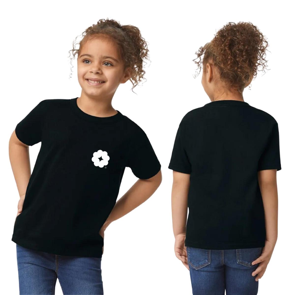 Playera Manga Corta Infantil Negro Personalizable Escudo