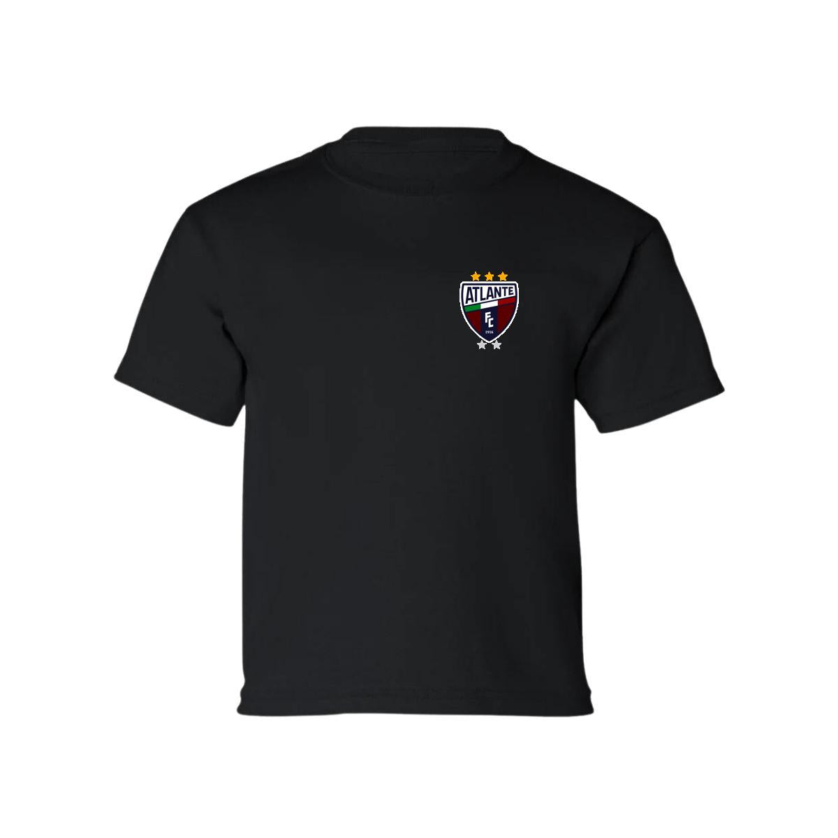 Playera Manga Corta Infantil Negro Personalizable Escudo
