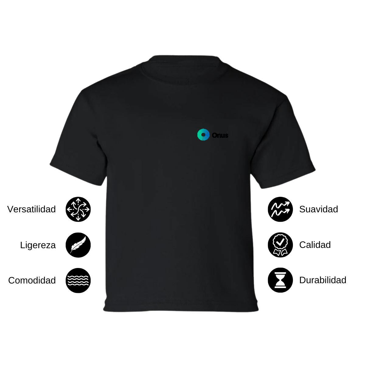 Playera Manga Corta Infantil Negro Personalizable Escudo