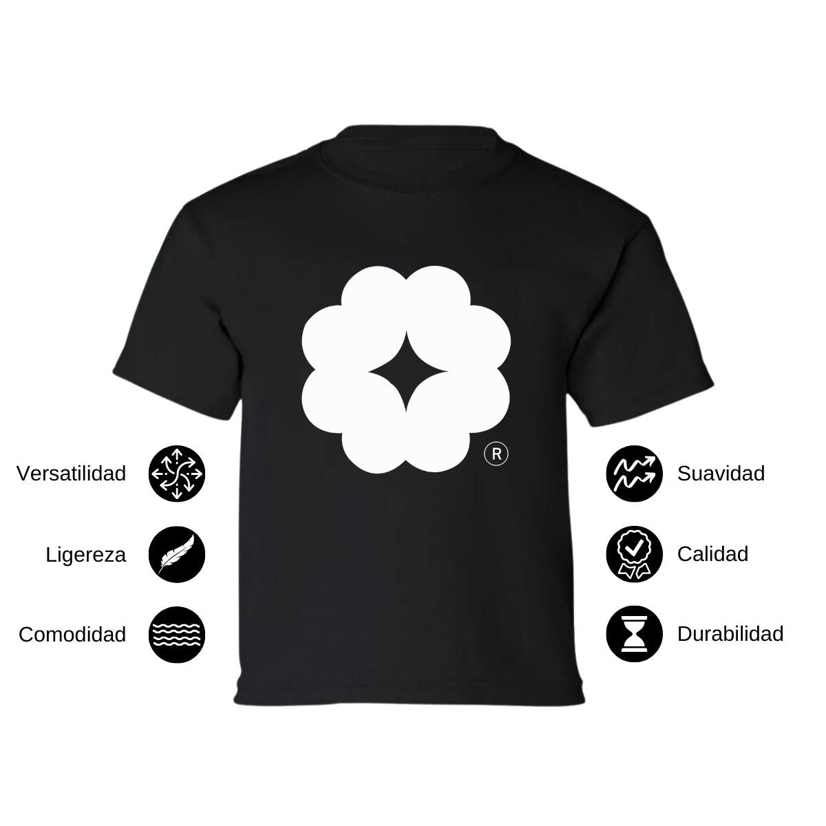 Playera Manga Corta Infantil Negro Personalizable Logo