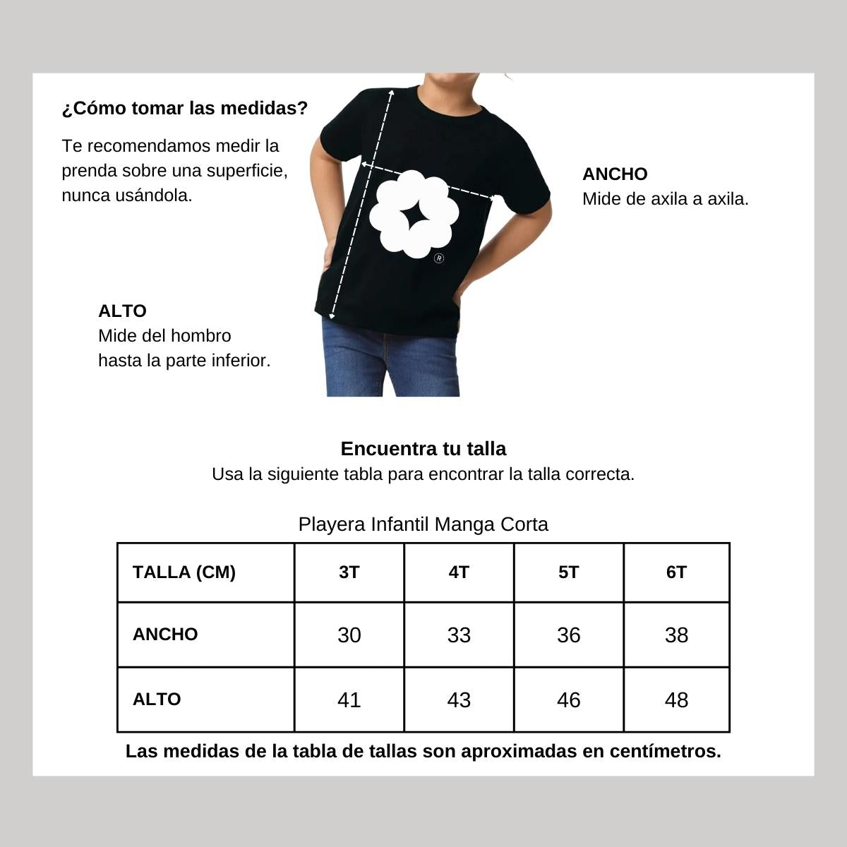 Playera Manga Corta Infantil Negro Personalizable Logo