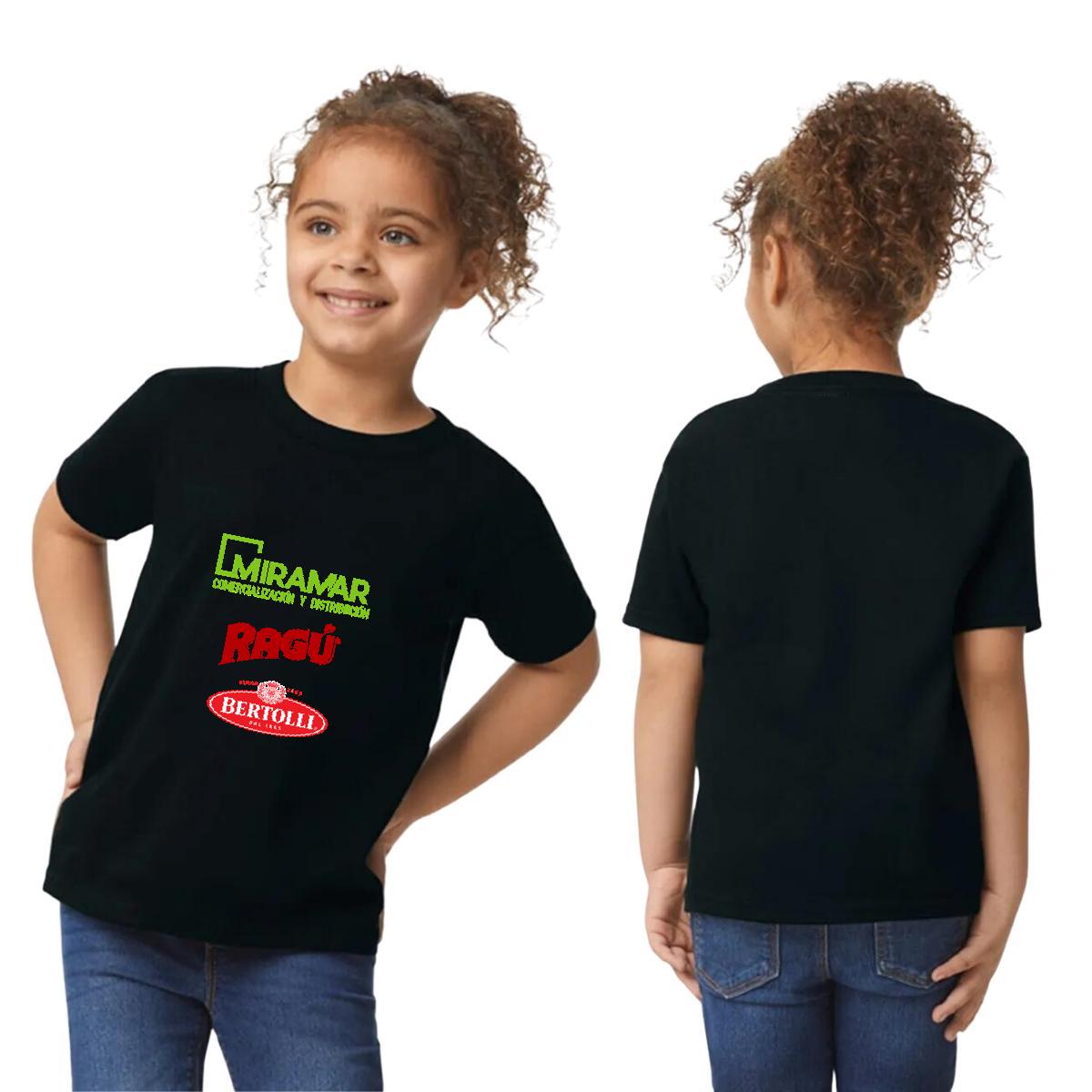 Playera Manga Corta Infantil Negro Personalizable Logo